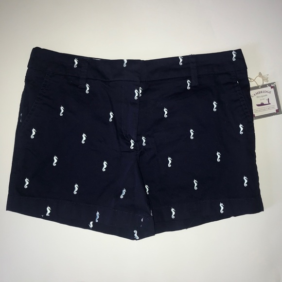 Cambridge Dry Goods Seahorse Embroidered Shorts